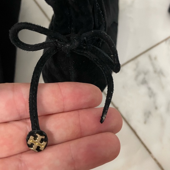 Tory Burch 41621 Black Over The Knee Suede Leather Laila Block Heel Boots size 8 - Picture 12 of 16